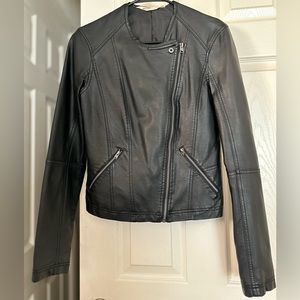 Black Hollister leather moto jacket